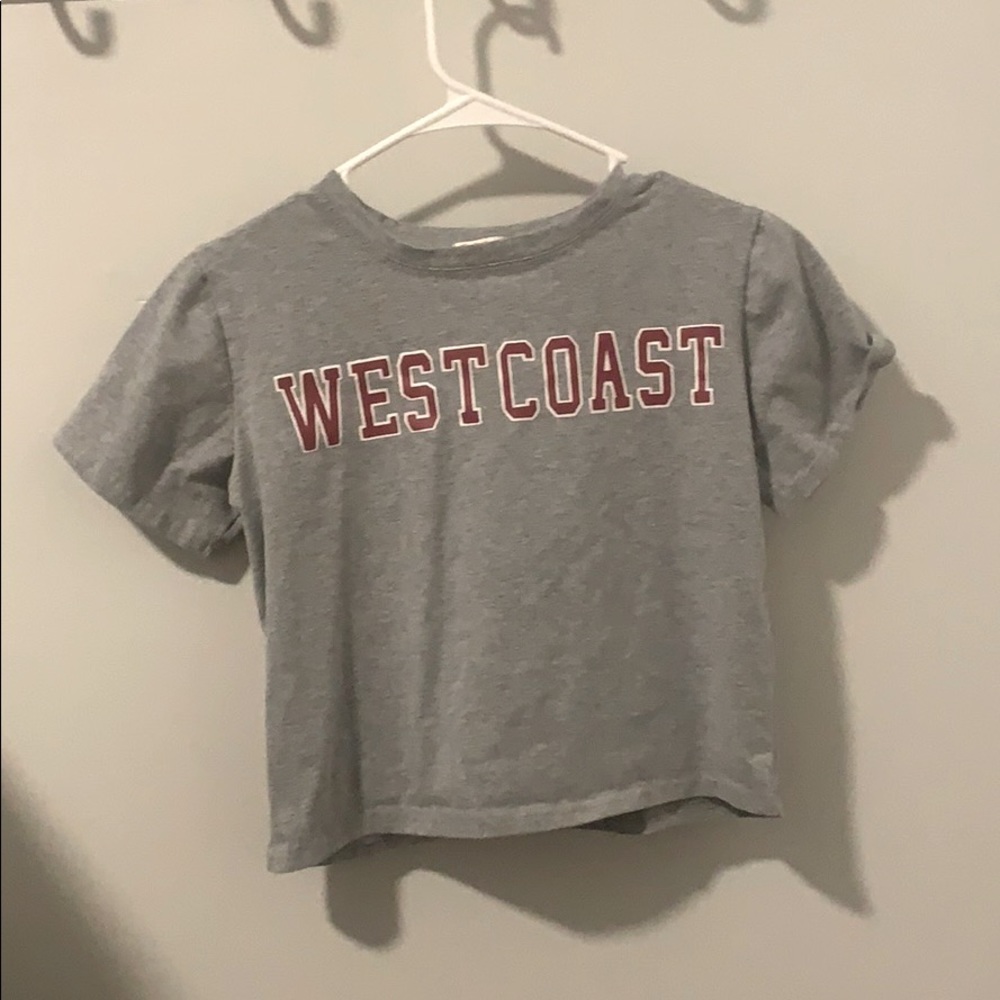 romwe westcoast grey cropped tee